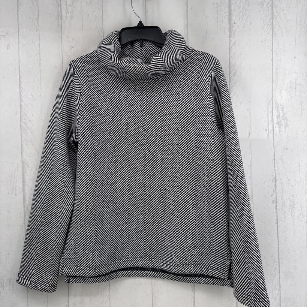 M herringbone print cowl neck sweater