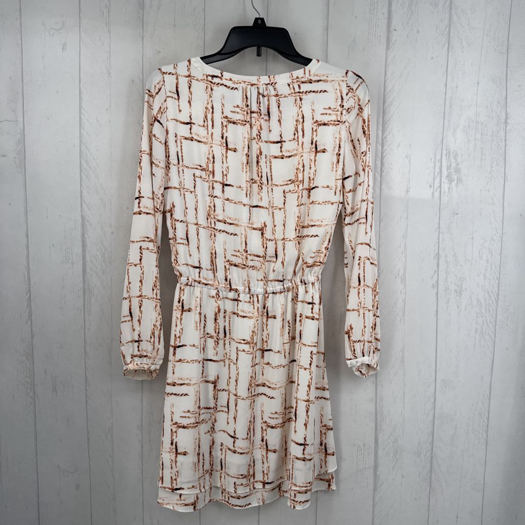 00 printed v-neck l/s dress