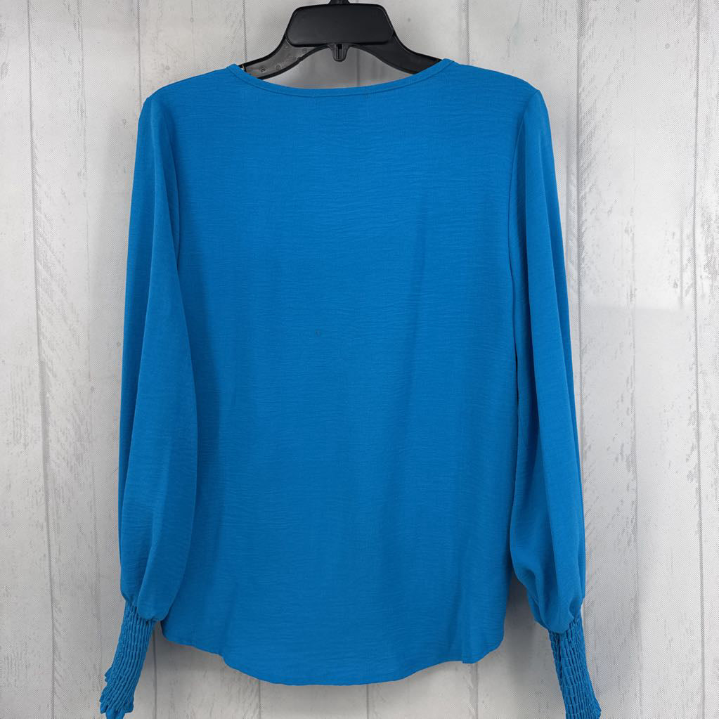 S textured v-neck l/s top