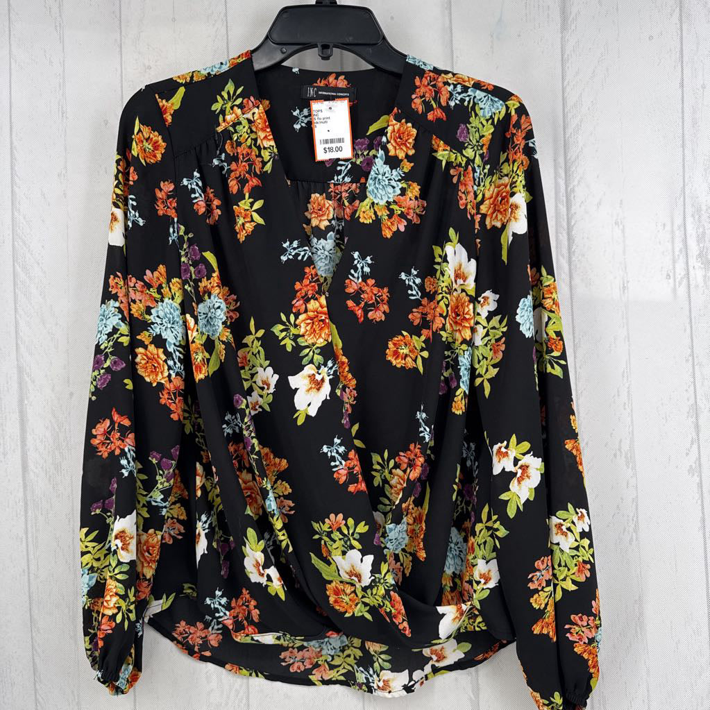 S flo print crossover l/s top