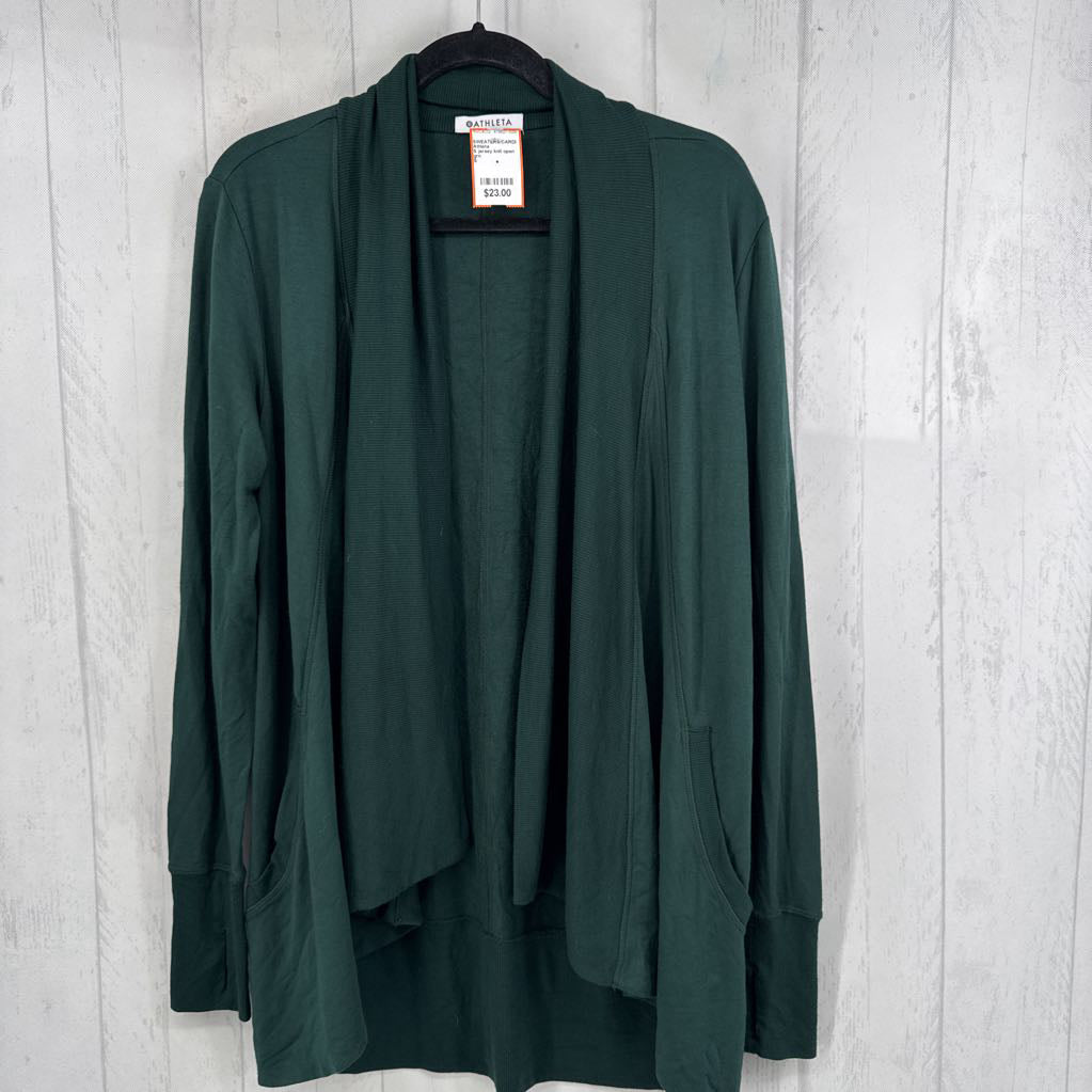 S jersey knit open front cardi