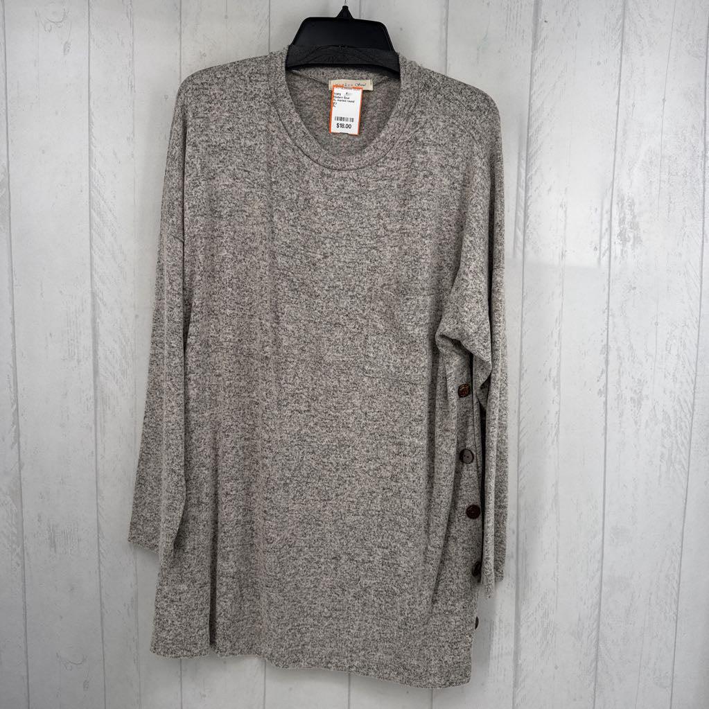 XL marled round neck l/s tunic