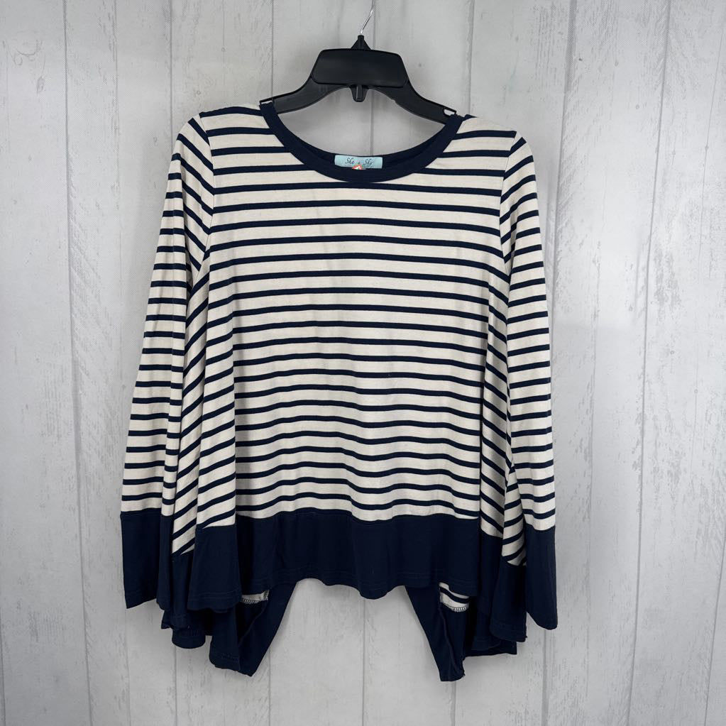S l/s stripe back split top