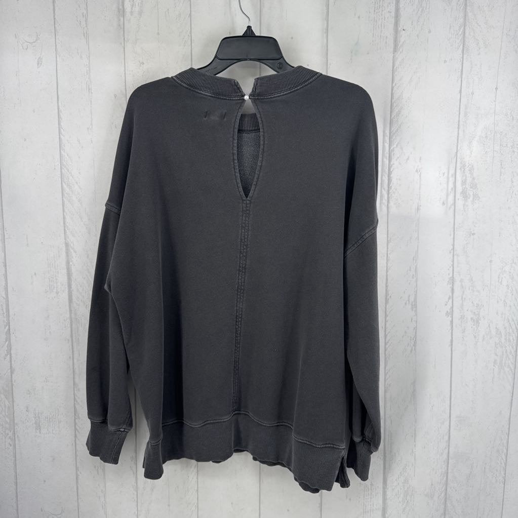 S l/s lace bow print sweatshirt