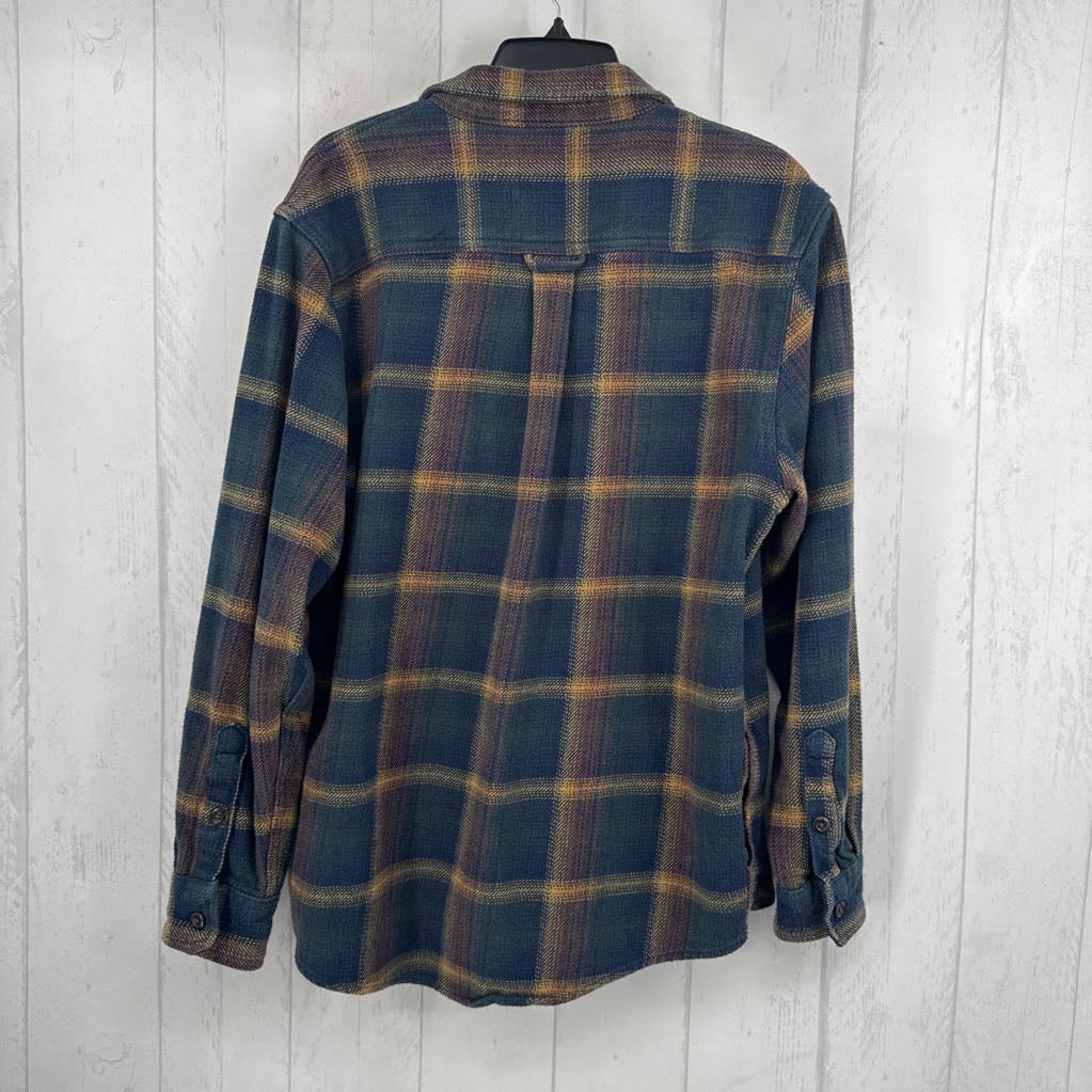 M l/s plaid button shacket