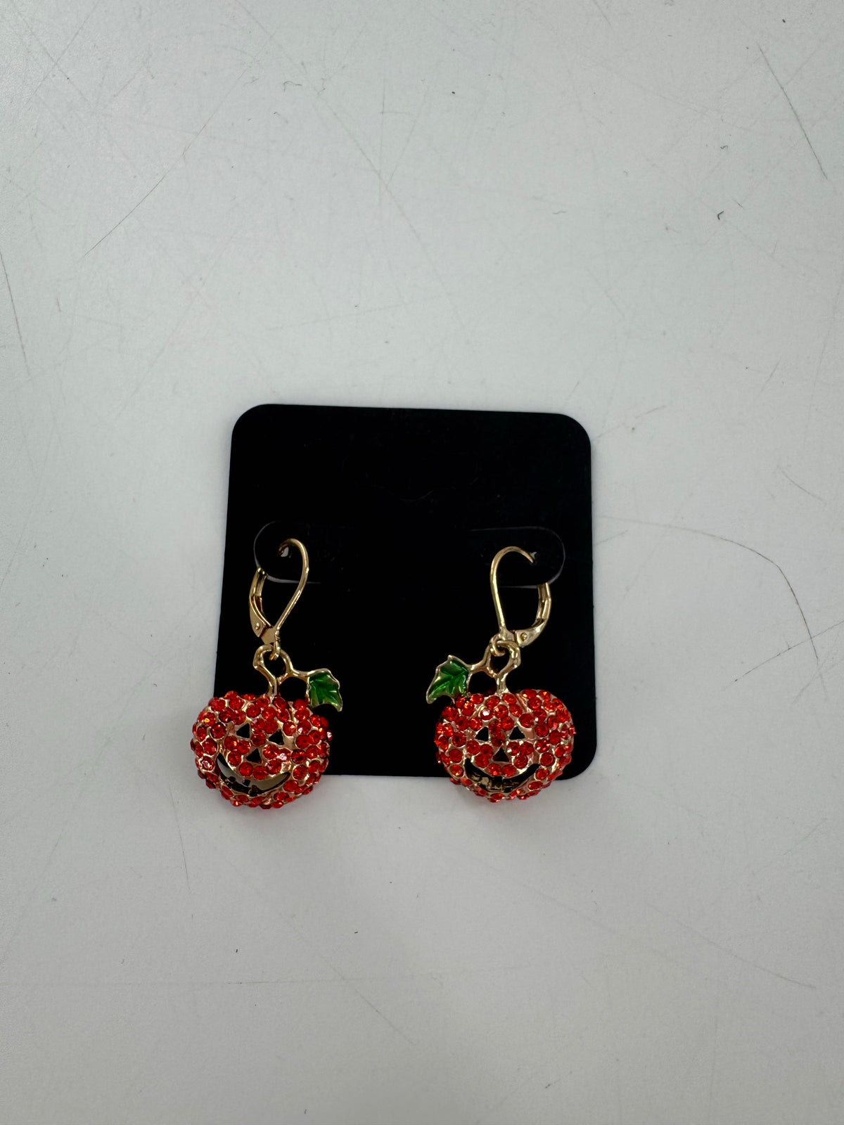 rhinestone pumpkin earrings