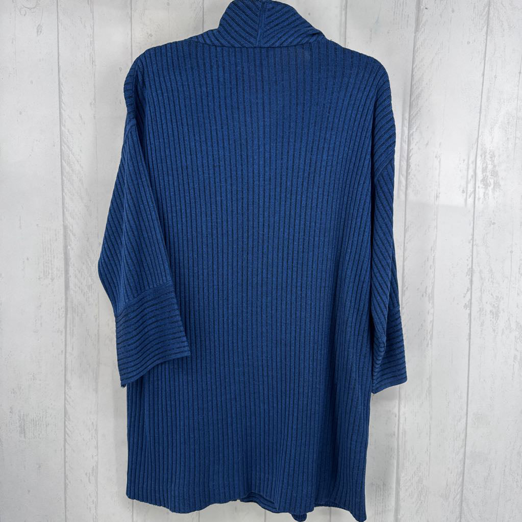 M rib knit zip-up cardi