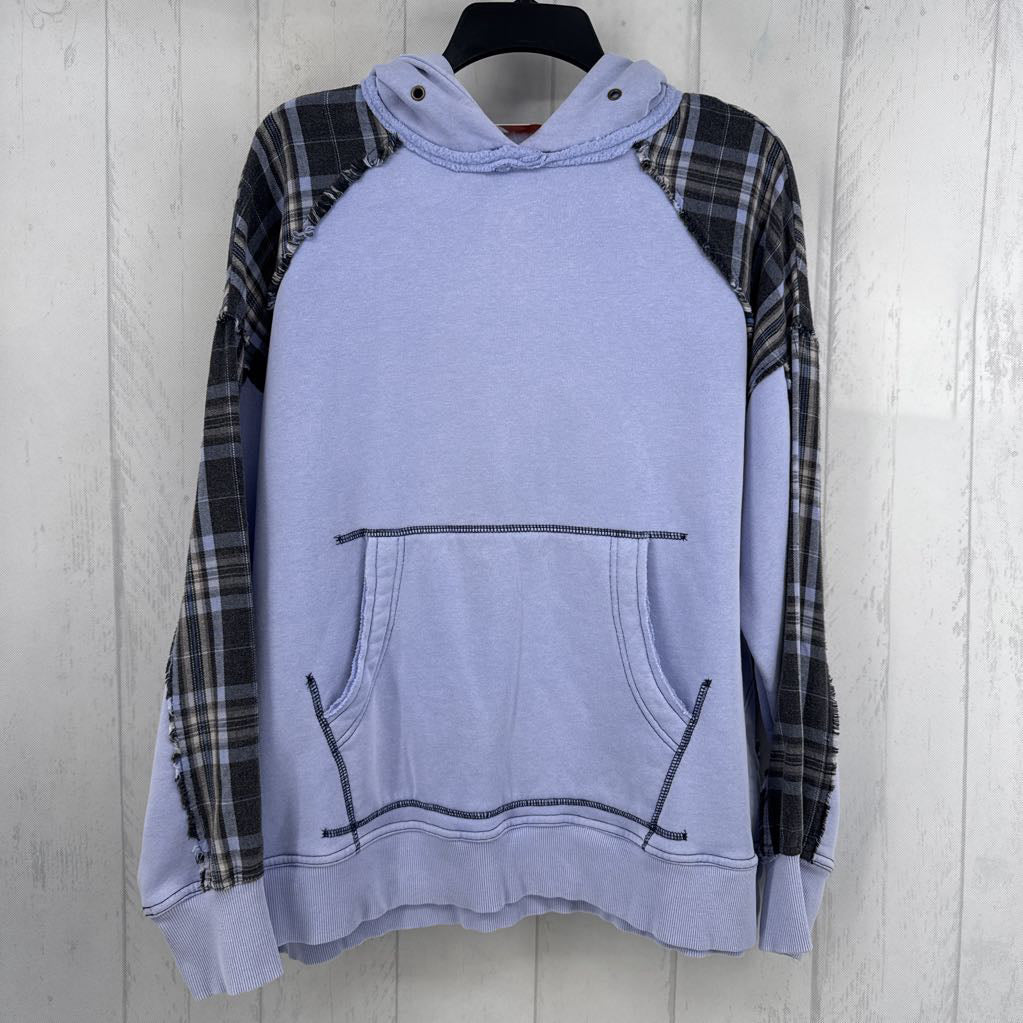 S plaid accent hoodie