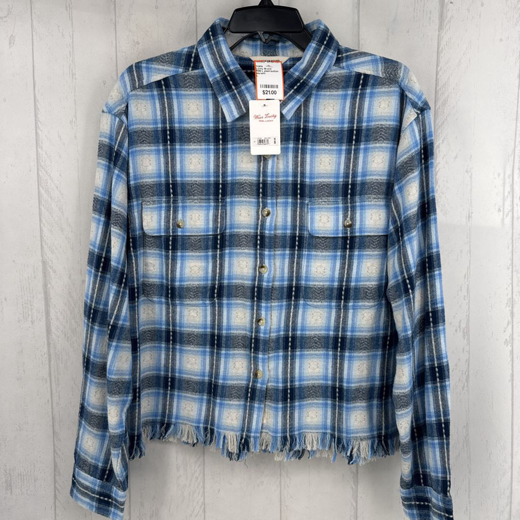 R89 L plaid button down l/s top