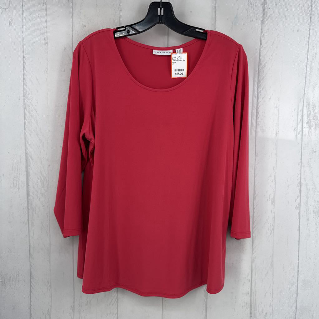 Lp scoop neck 3/4 slv top