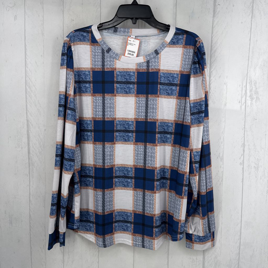 XL plaid l/s tee