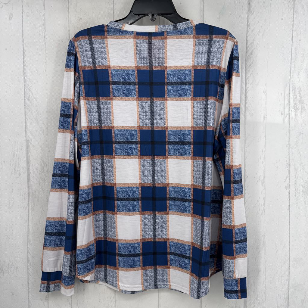 XL plaid l/s tee