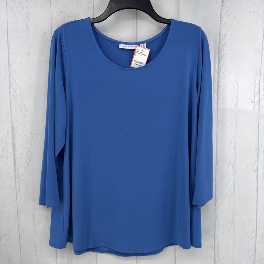 Lp round neck 3/4 slv top