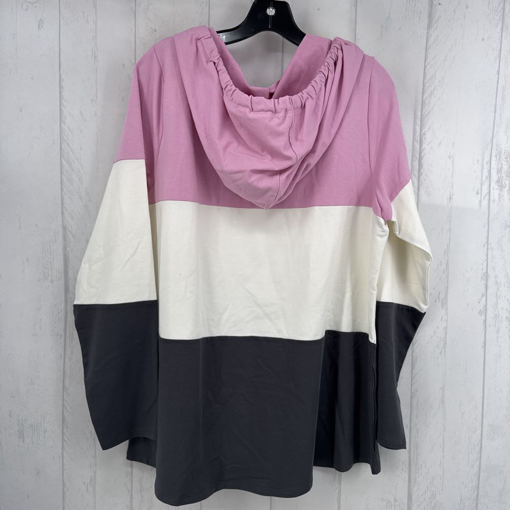 L colorblock hooded l/s tee