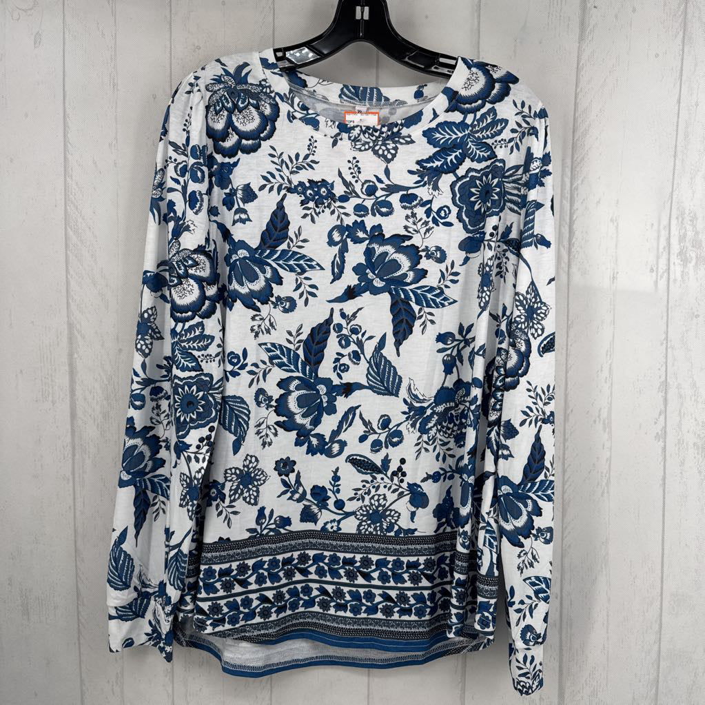 XL flo print l/s top