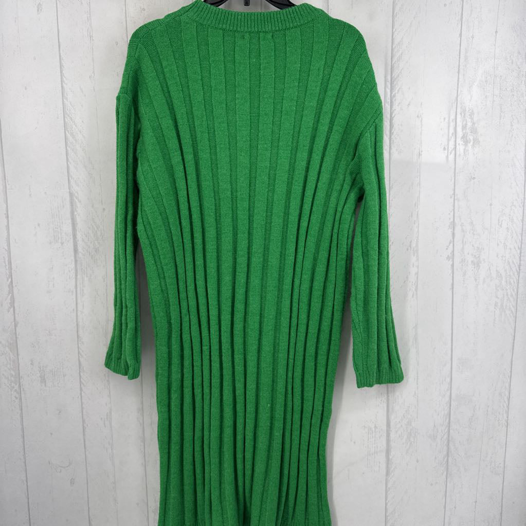 S rib knit sweater dress