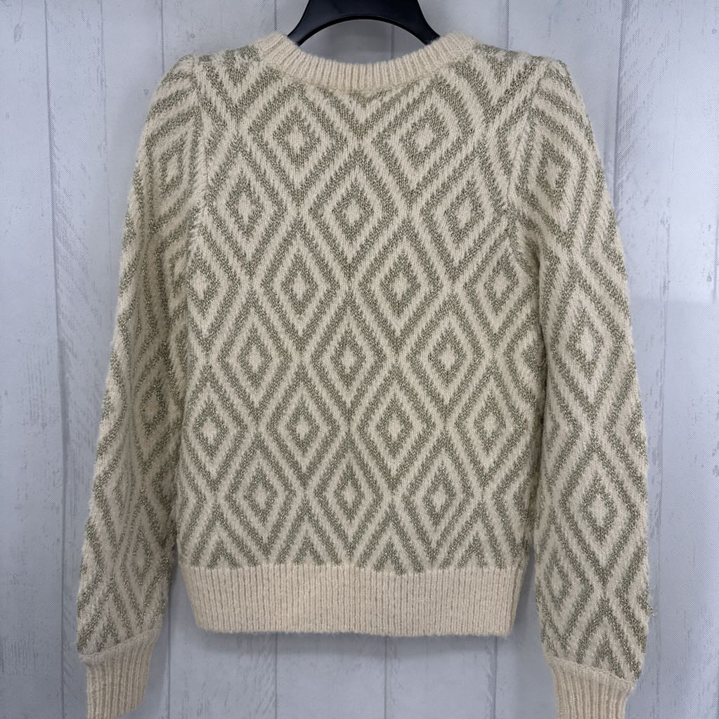 S diamond pattern crewneck sweater