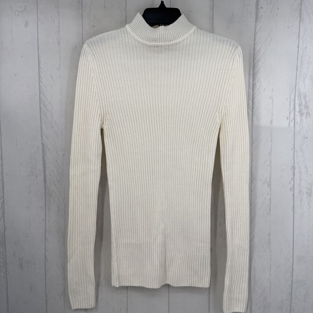 M ribbed mock neck l/s top