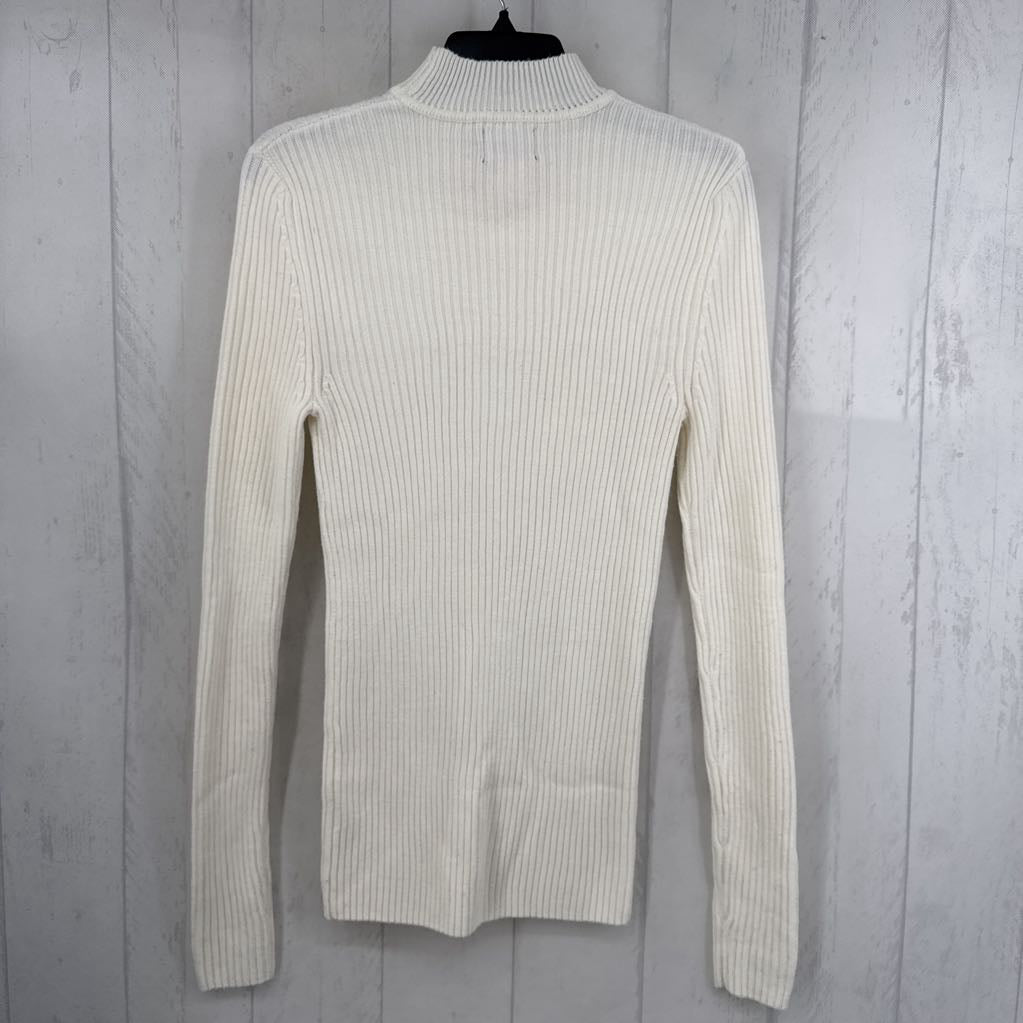 M ribbed mock neck l/s top