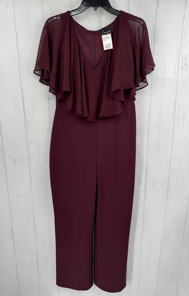 8 sheer ruffled top jumpsuit