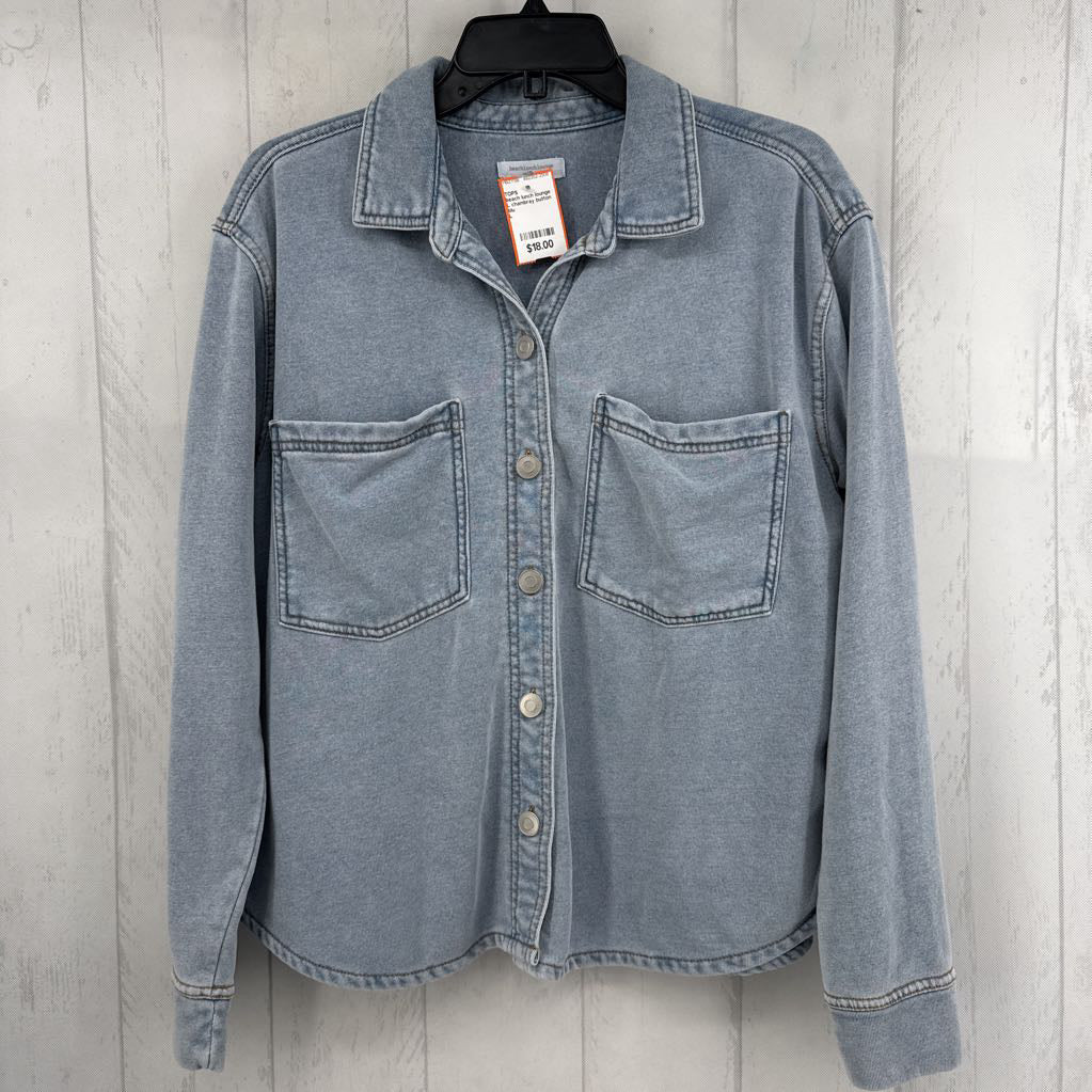 L chambray button down l/s top