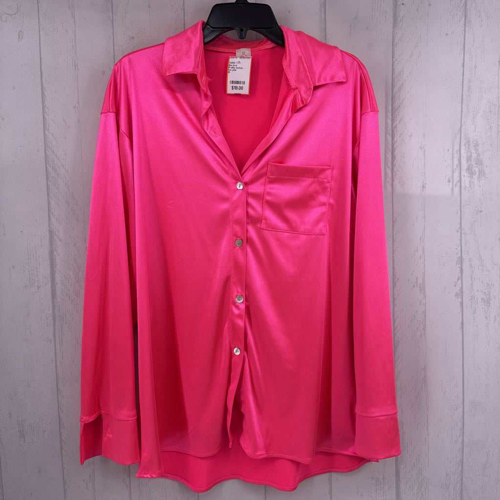 M silky button down l/s top