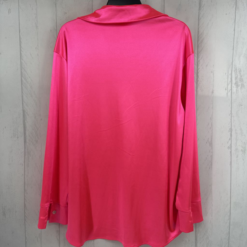 M silky button down l/s top