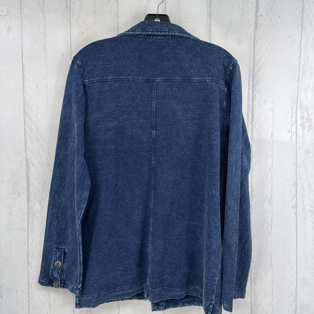 M denim button down l/s top