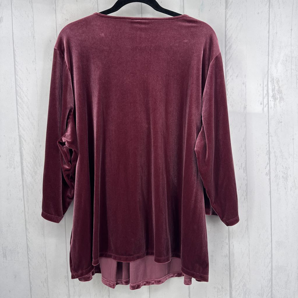 22/24 velvet v-neck 3/4 slv top