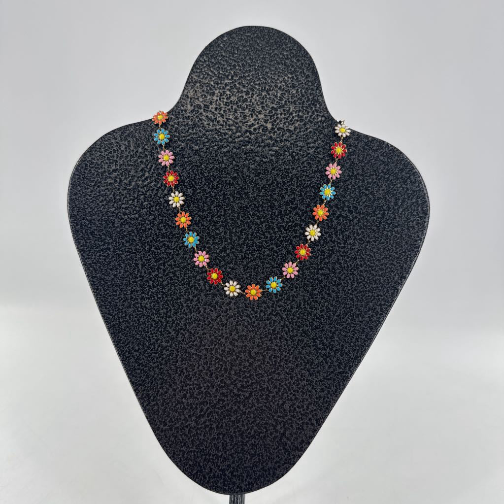 colorful daisies necklace