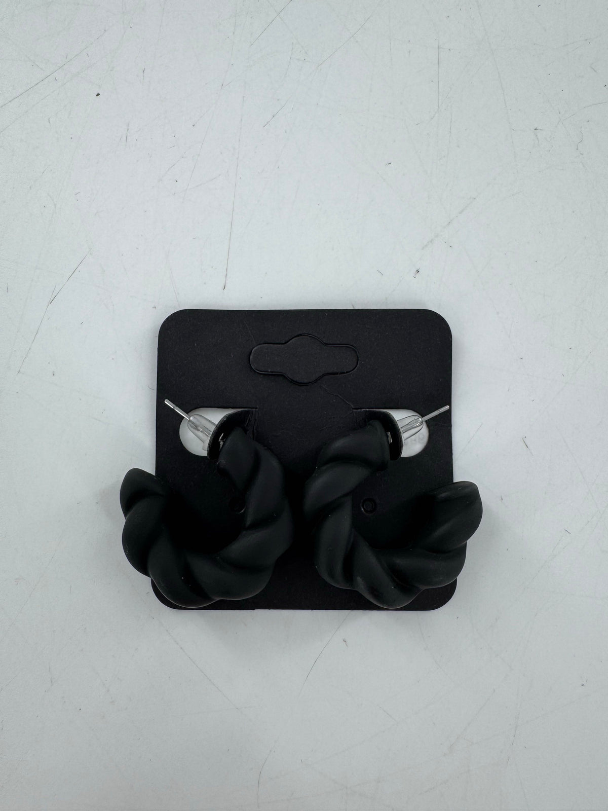 black acrylic twist earrings