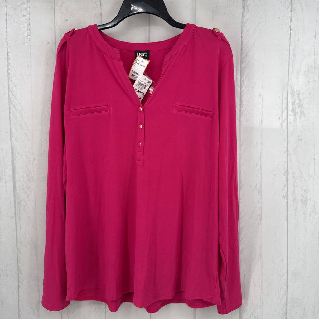 R55 XXL 1/2 button down l/s top