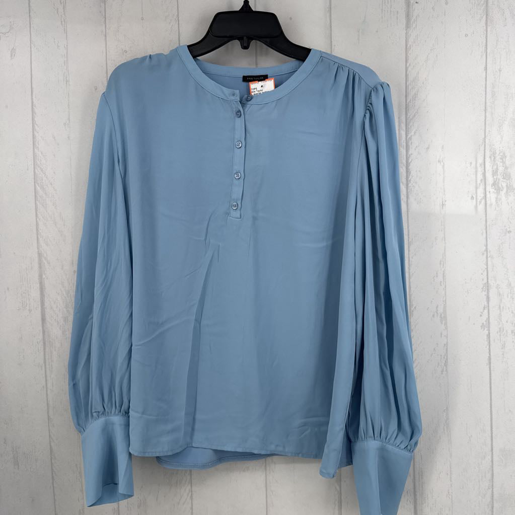 L quarter button down l/s top