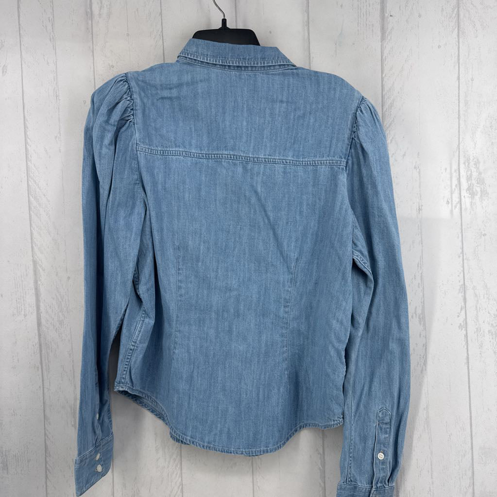 R78 L denim button down l/s top