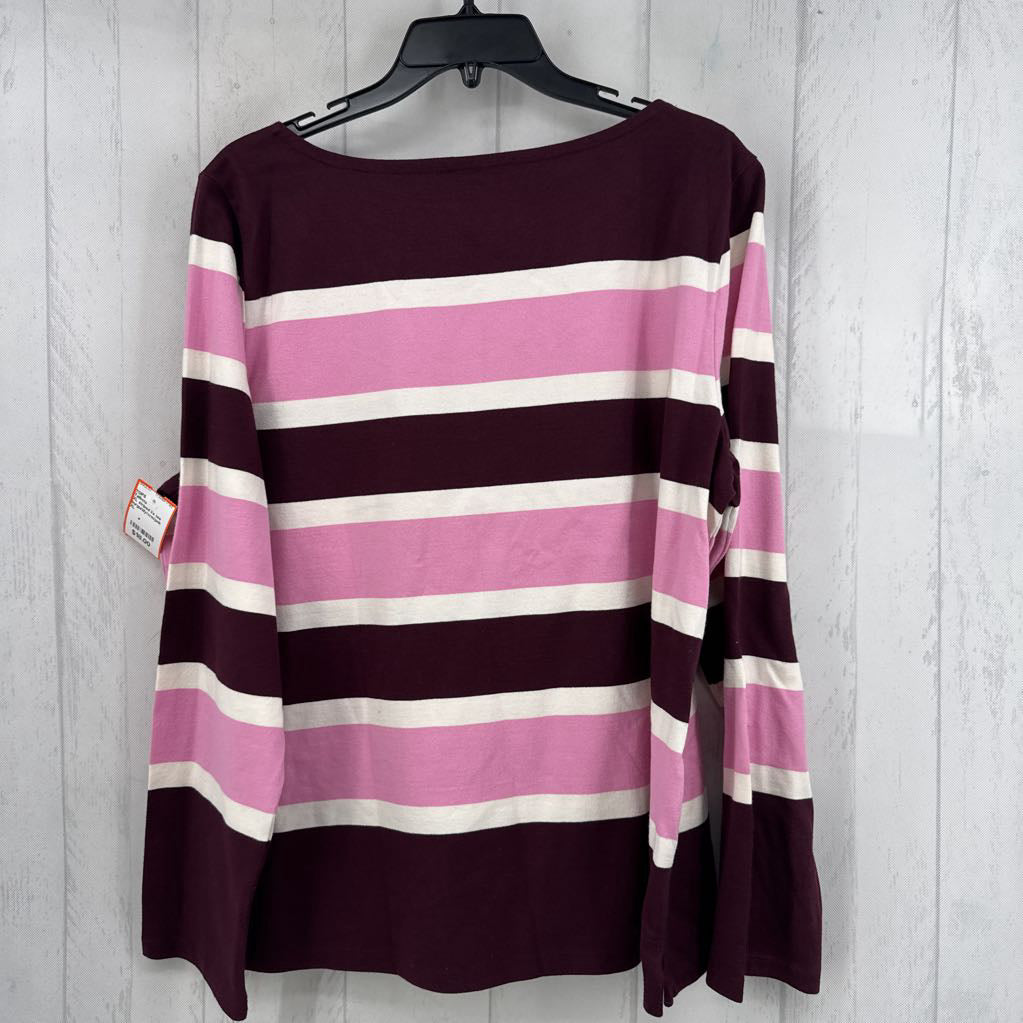 XL striped l/s tee