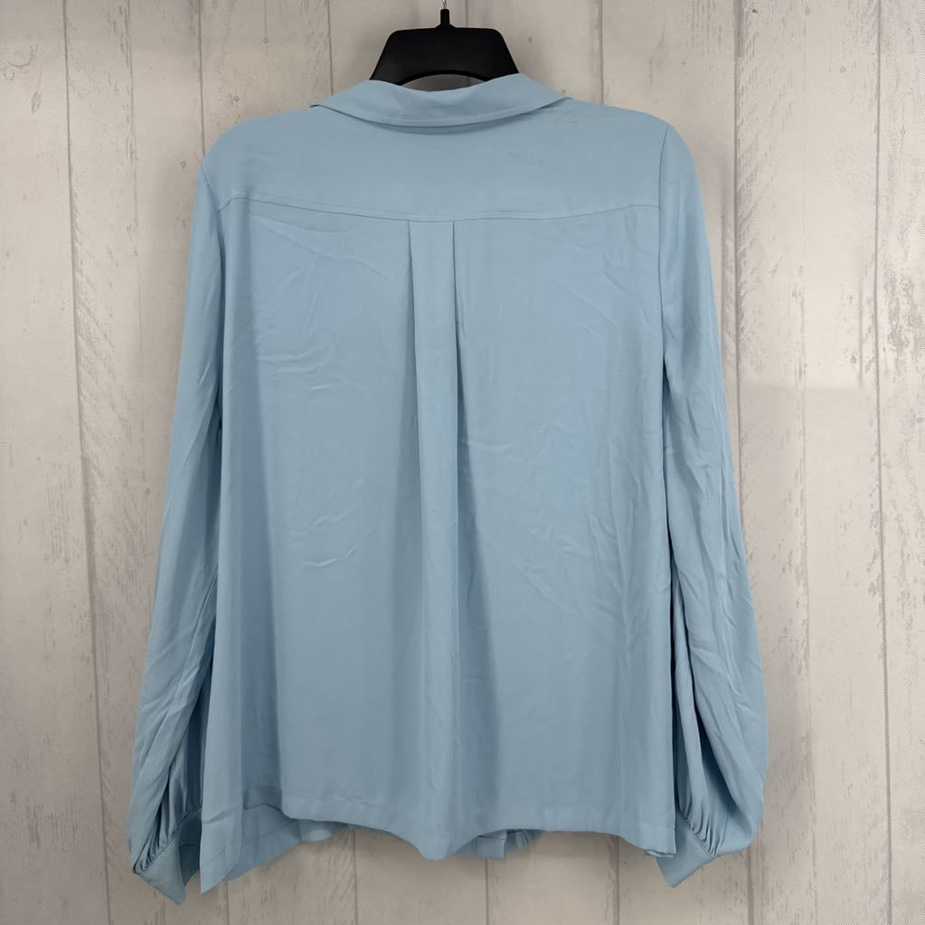 L v-neck button down l/s top