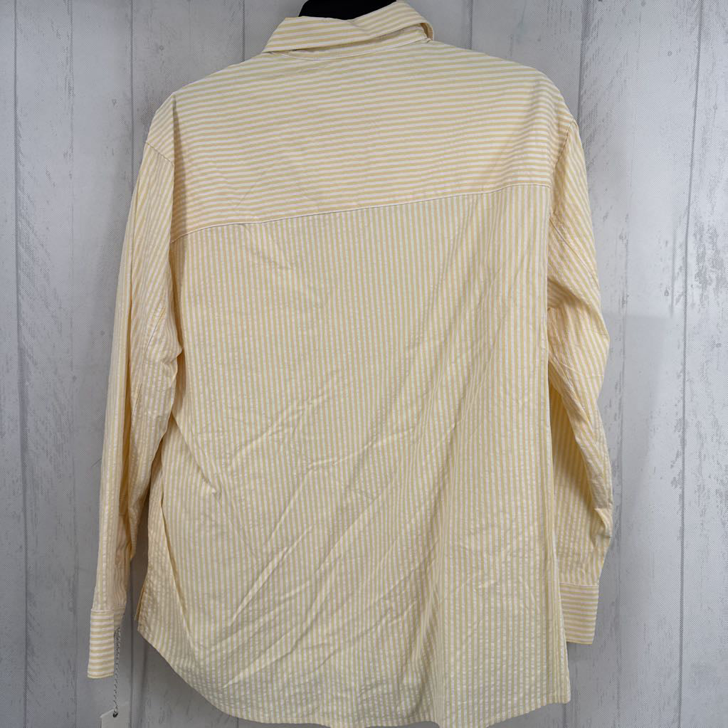 R98 XS striped button down l/s top