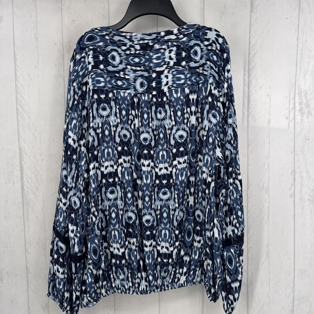 14/16 ikat print button down l/s top