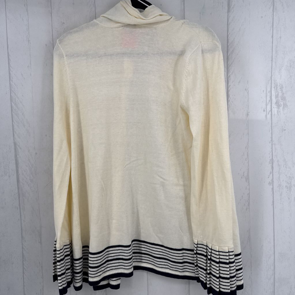M open front striped detail cardi