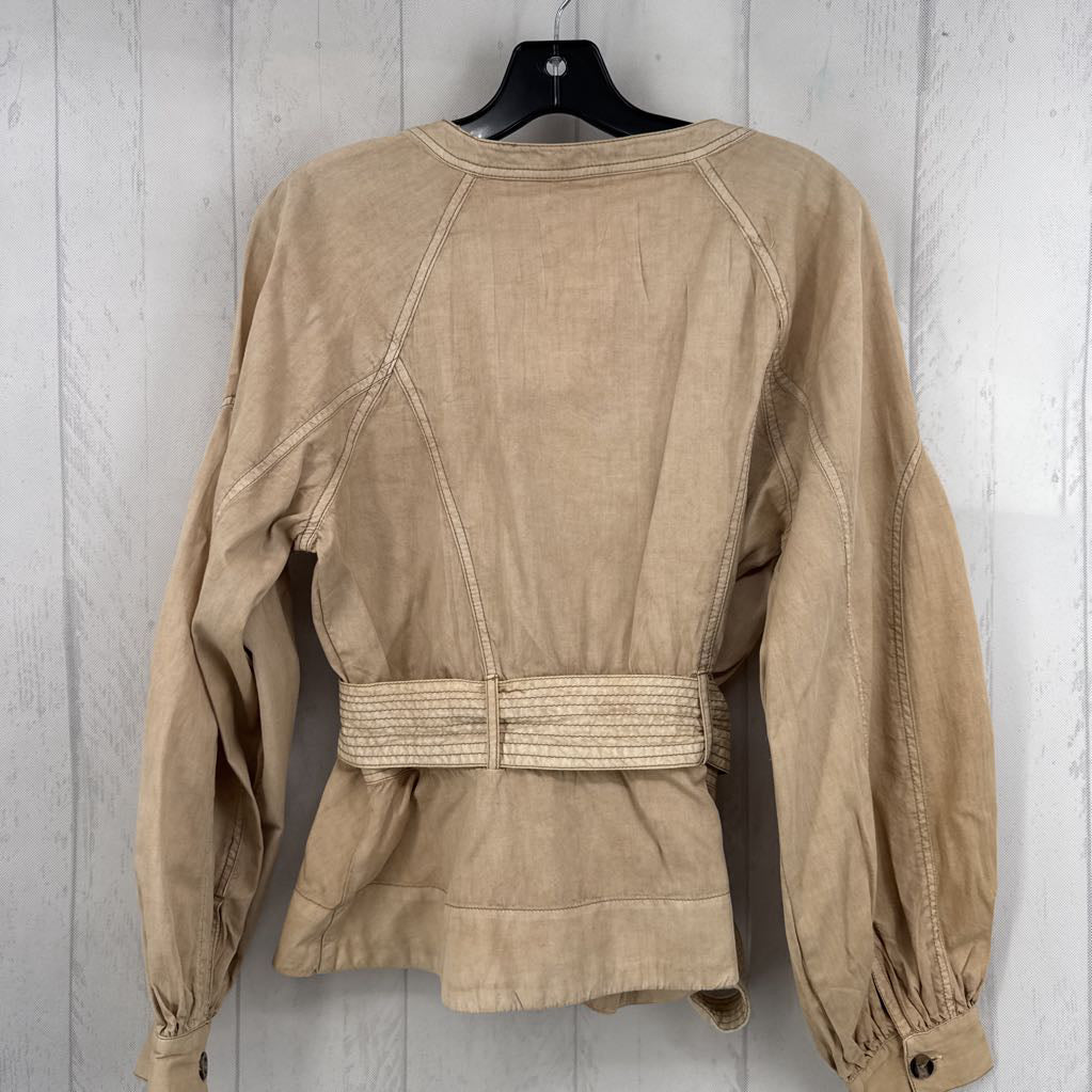 R118 S zip-up belted twill jacket