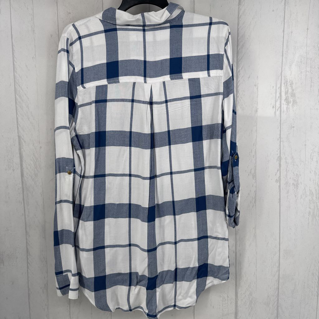 M plaid button down l/s top