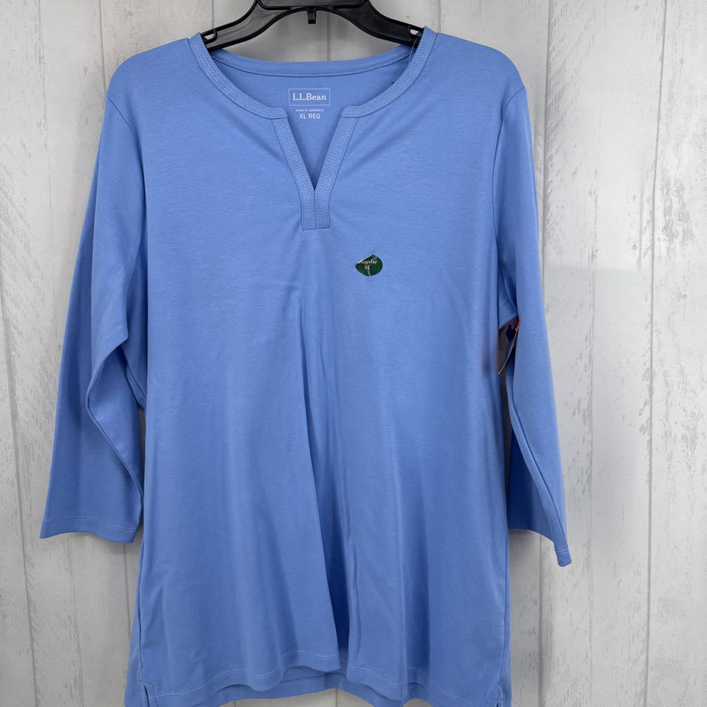 XL split neck 3/4 slv tee