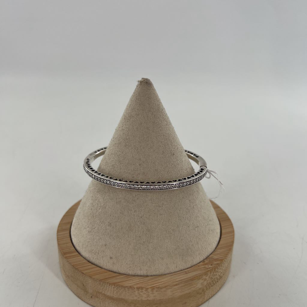 .925 purple enamel crystal bangle bracelet