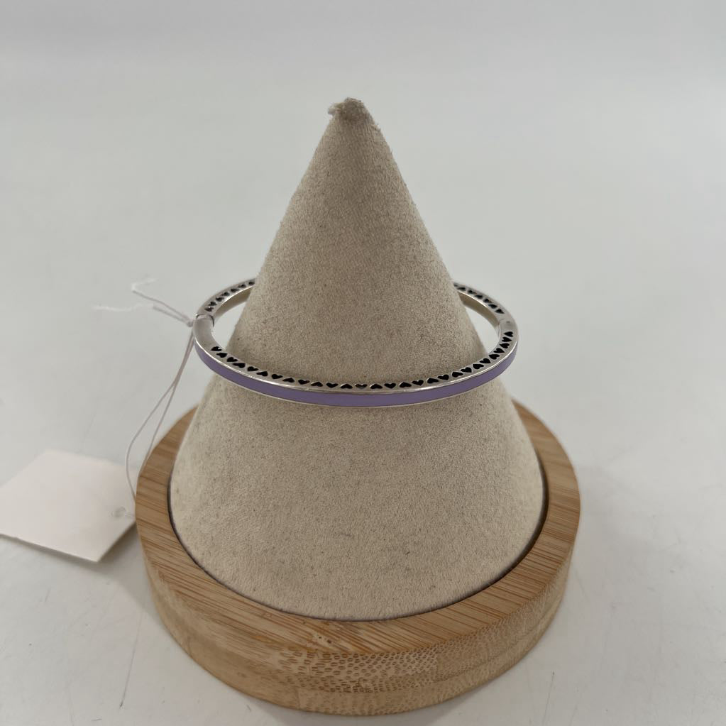 .925 purple enamel crystal bangle bracelet