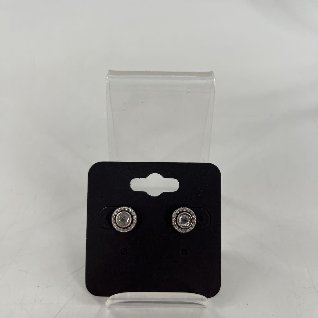 .925 silver pave crystal post earrings