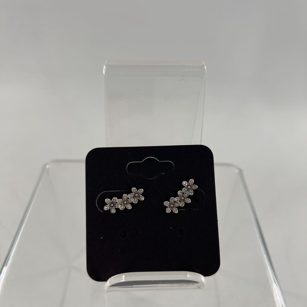 .925 silver flowers post earrings