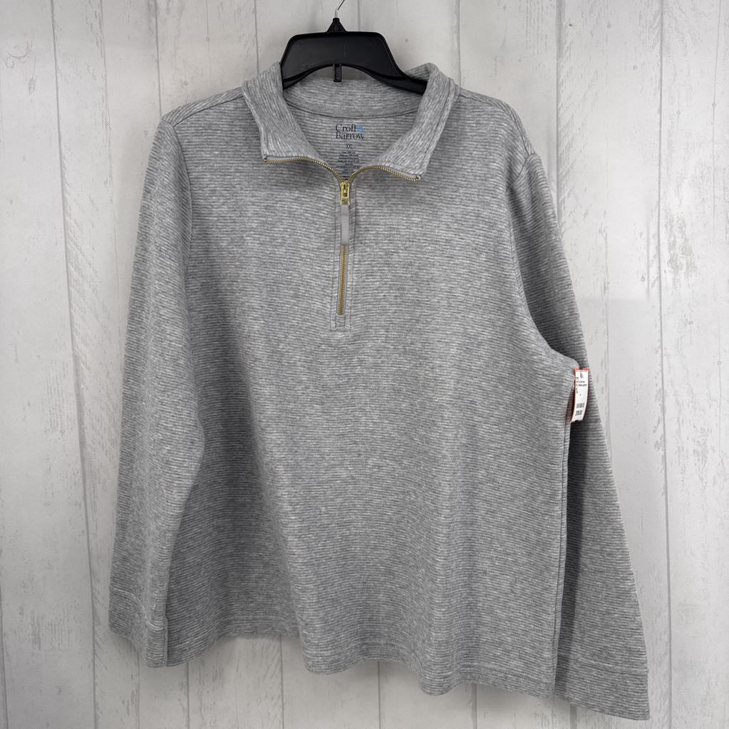 XXL ribbed quarter zip l/s pullover