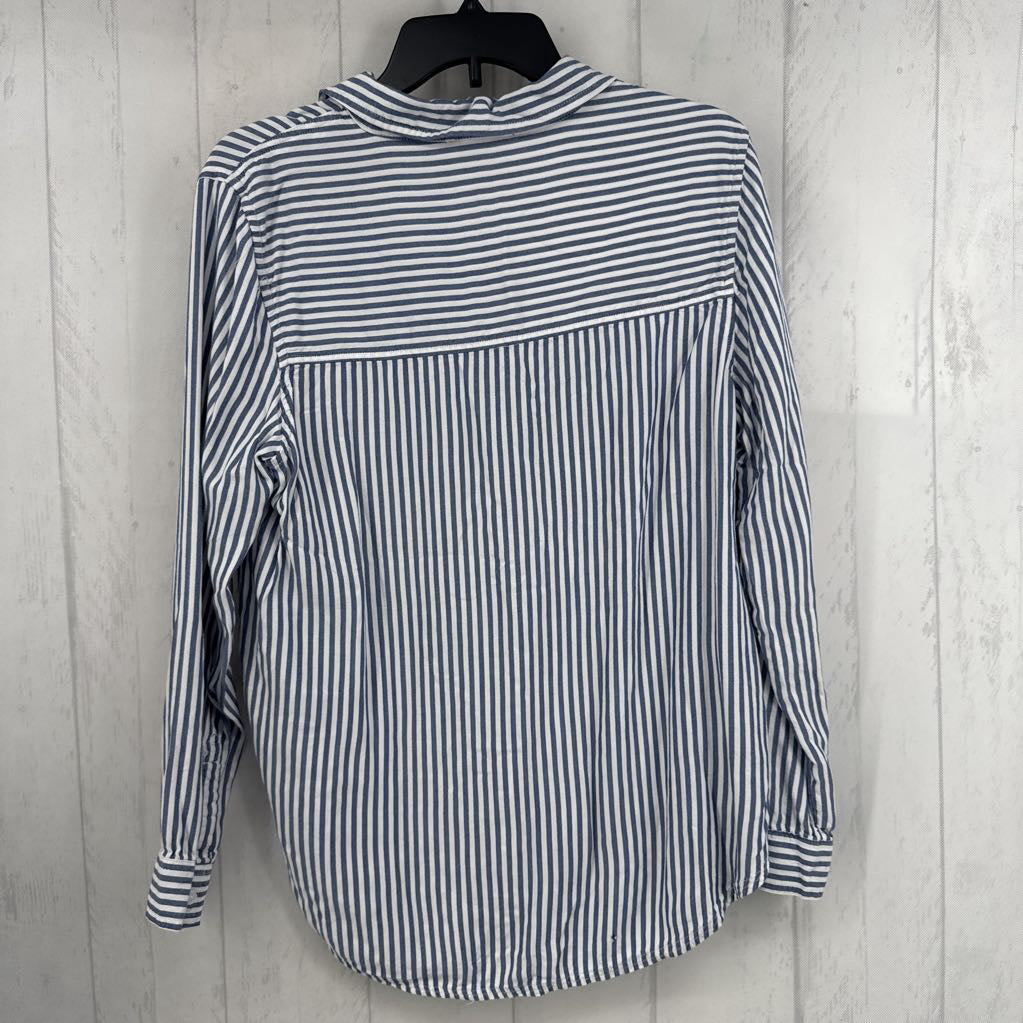 M striped button down l/s top