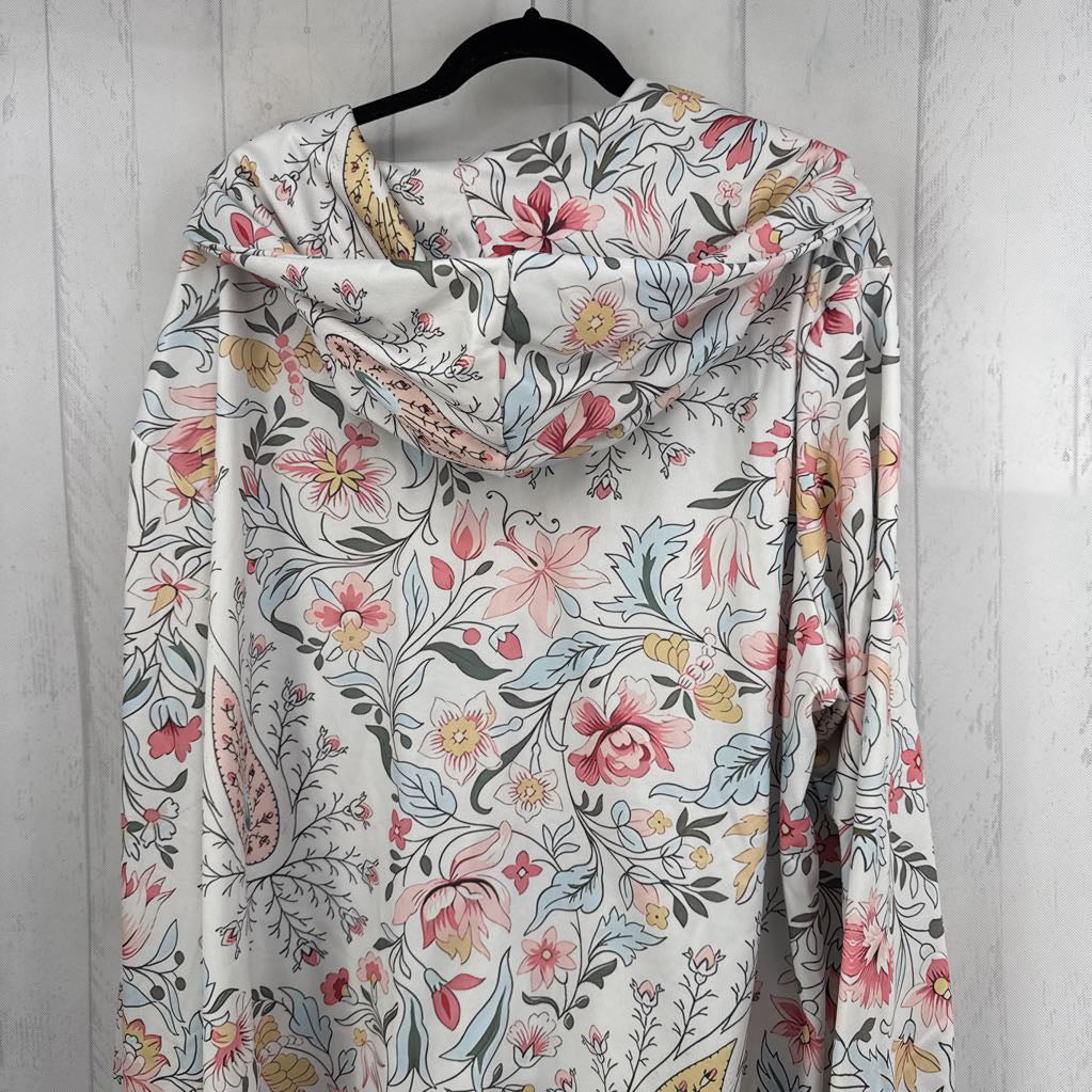 3XL flo print zip-up hoodie