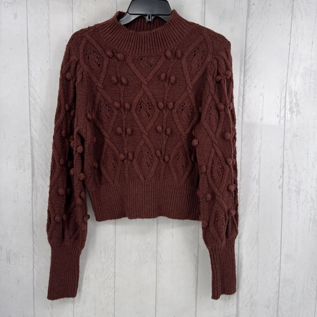 L textured cable knit sweater